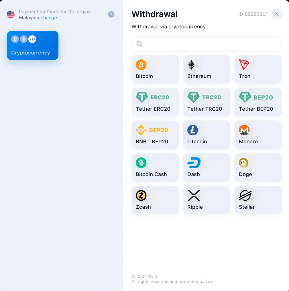 1win Malasya Withdrawal