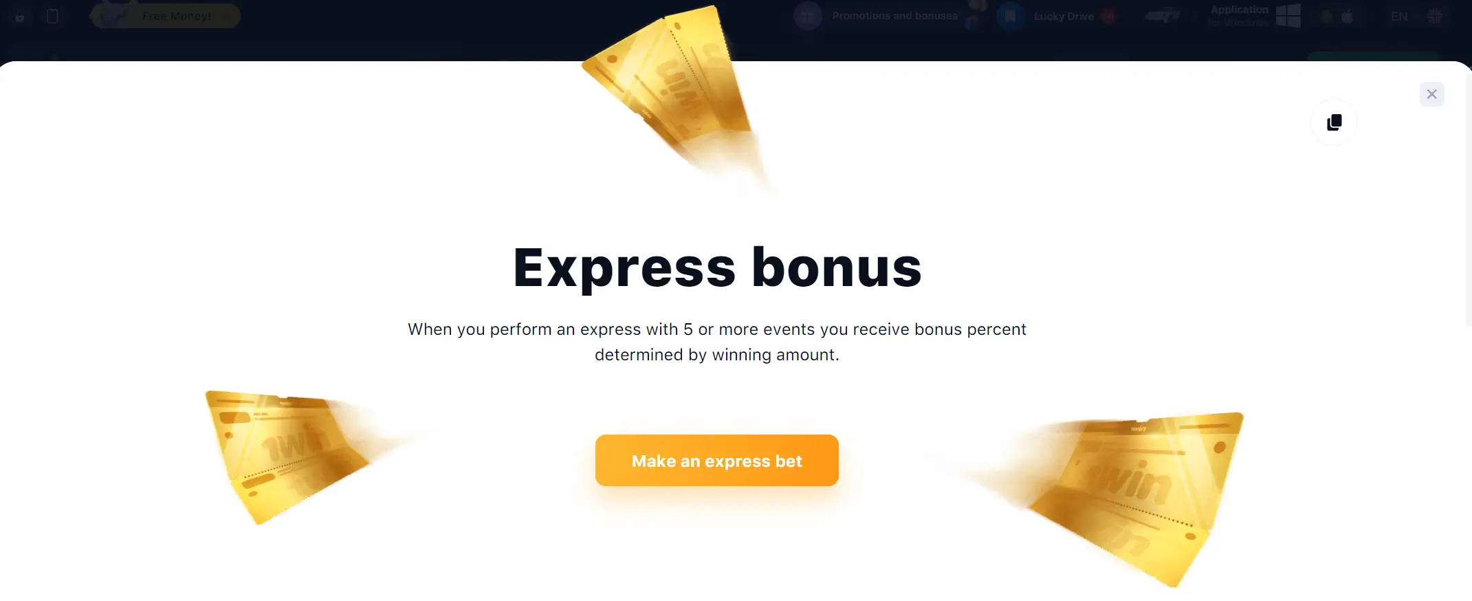 1win Malasya Express Bonus